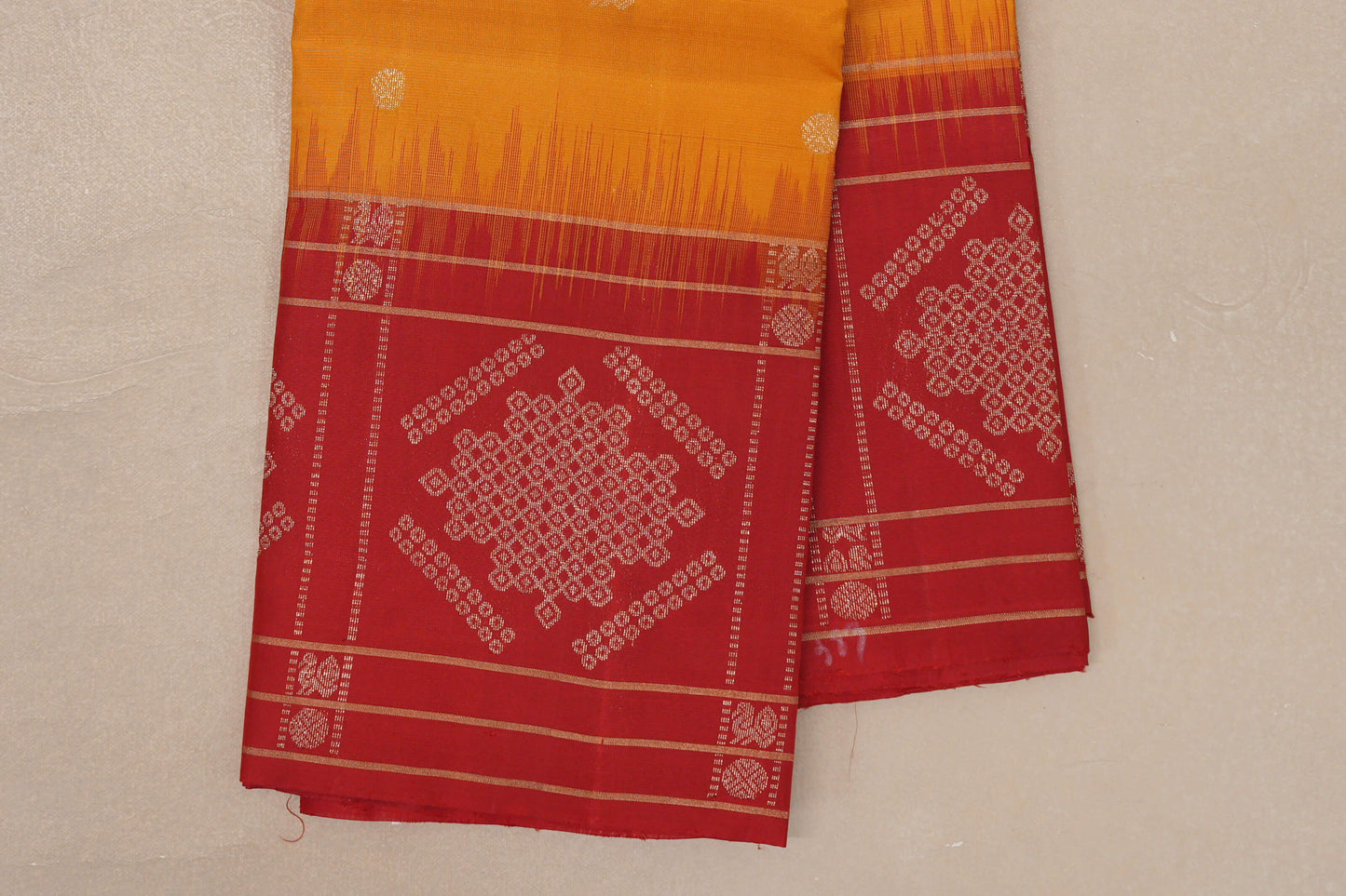 Mango Yellow Light Weight Kanjivaram Silk Saree border