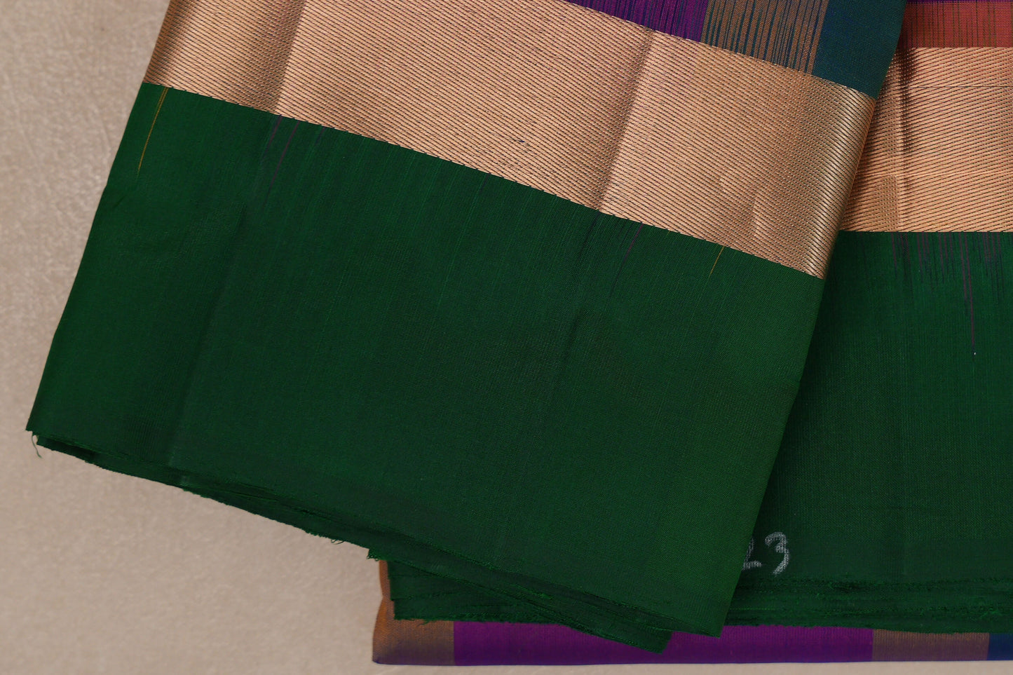Multi Color Checks Light Weight Kanjivaram Silk Saree border
