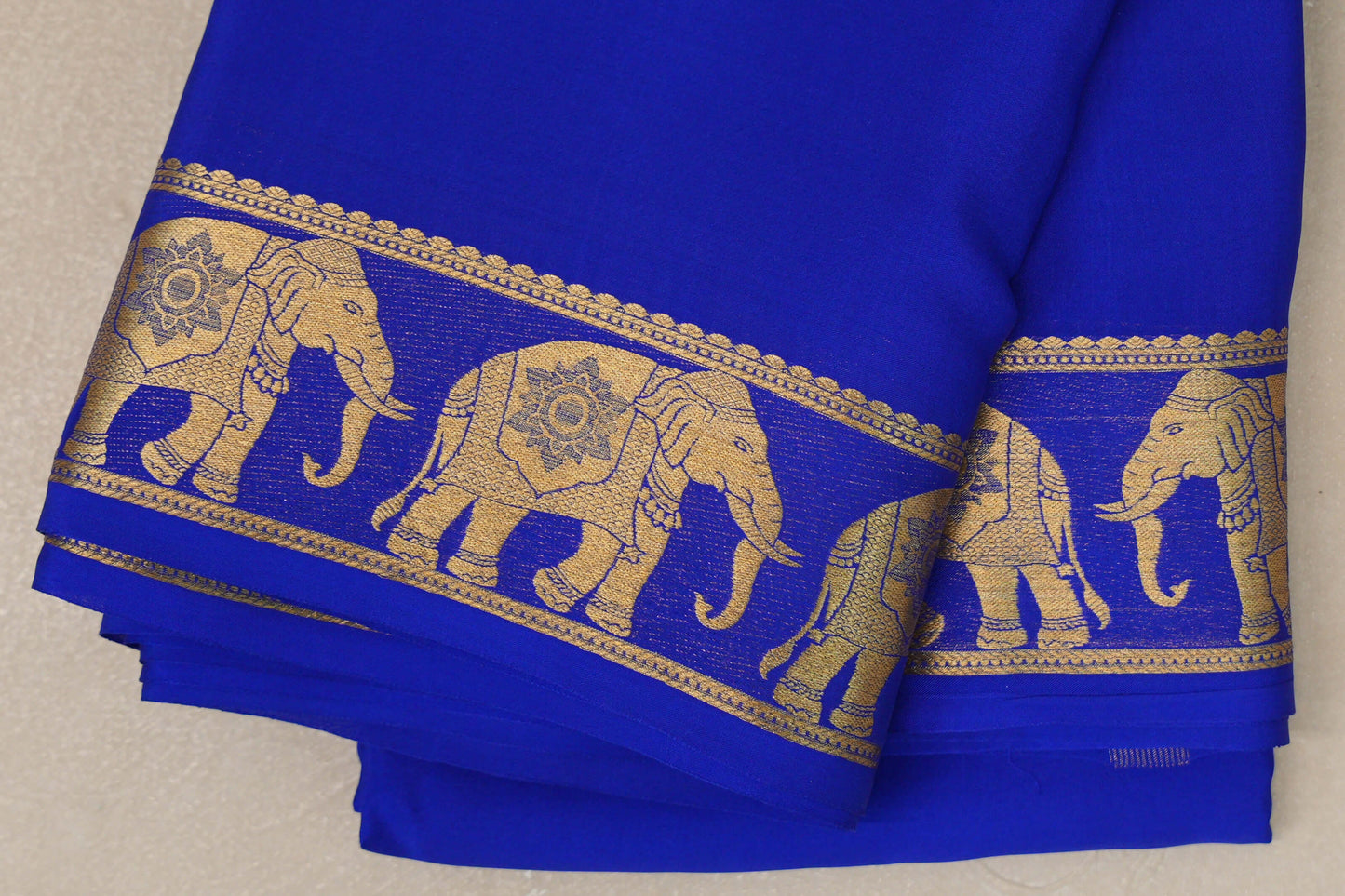 Royal Blue Mysore Silk Saree borders