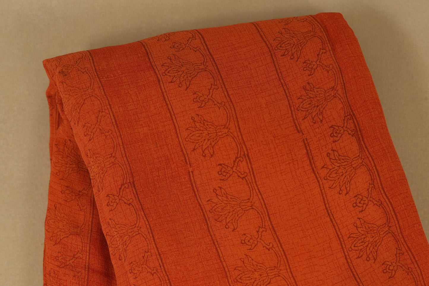 Orange Chiffon saree body