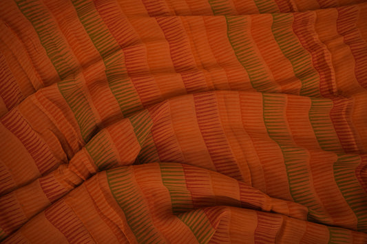 Orange Chiffon saree body