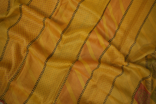 Yellow Chiffon saree body