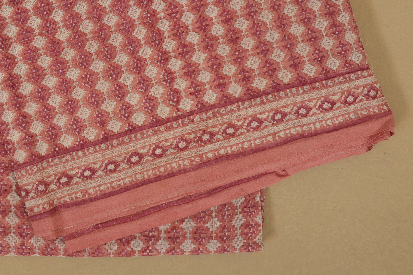 Pink Cotton Saree borders