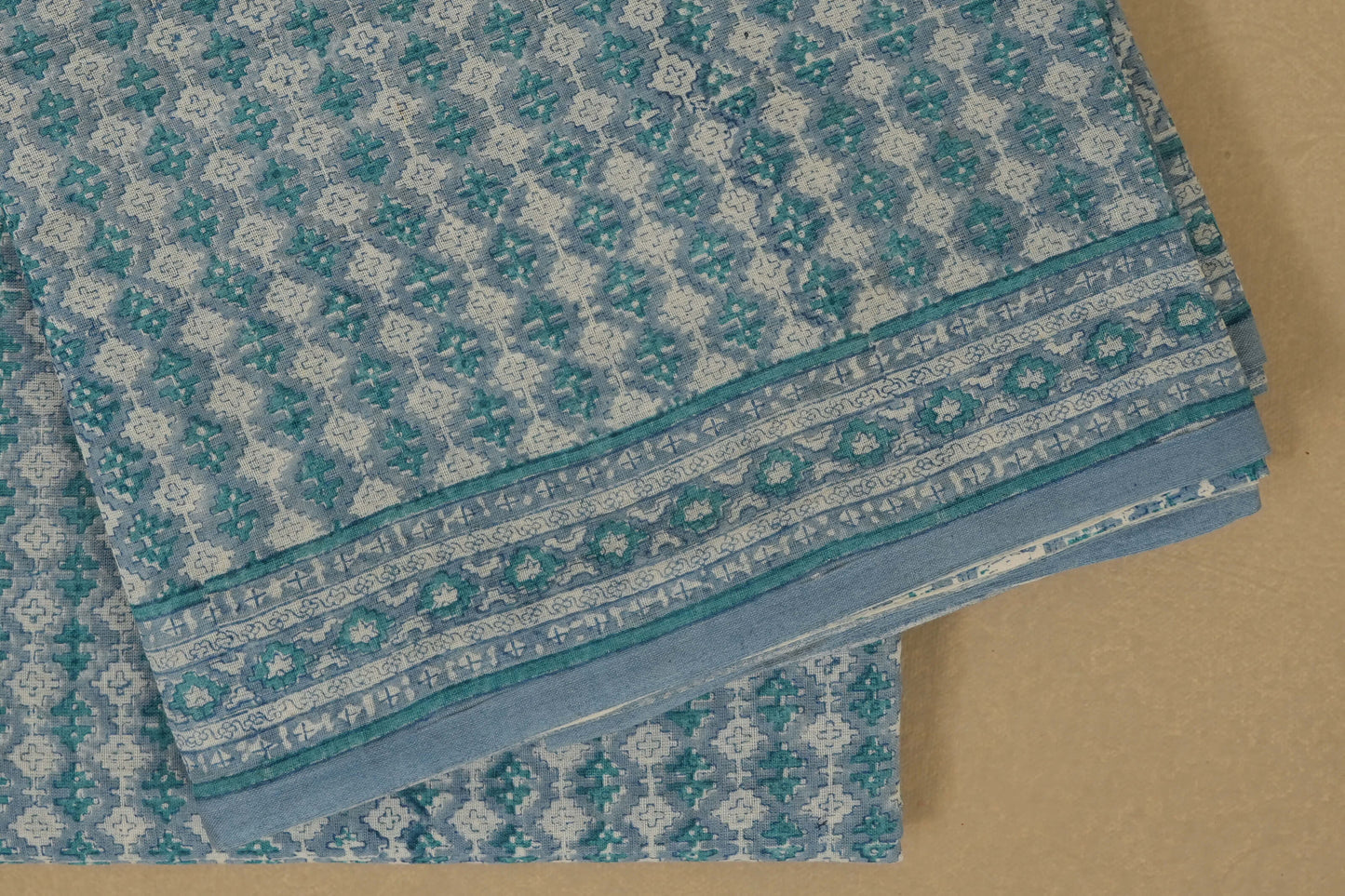 Blue Cotton Saree borders