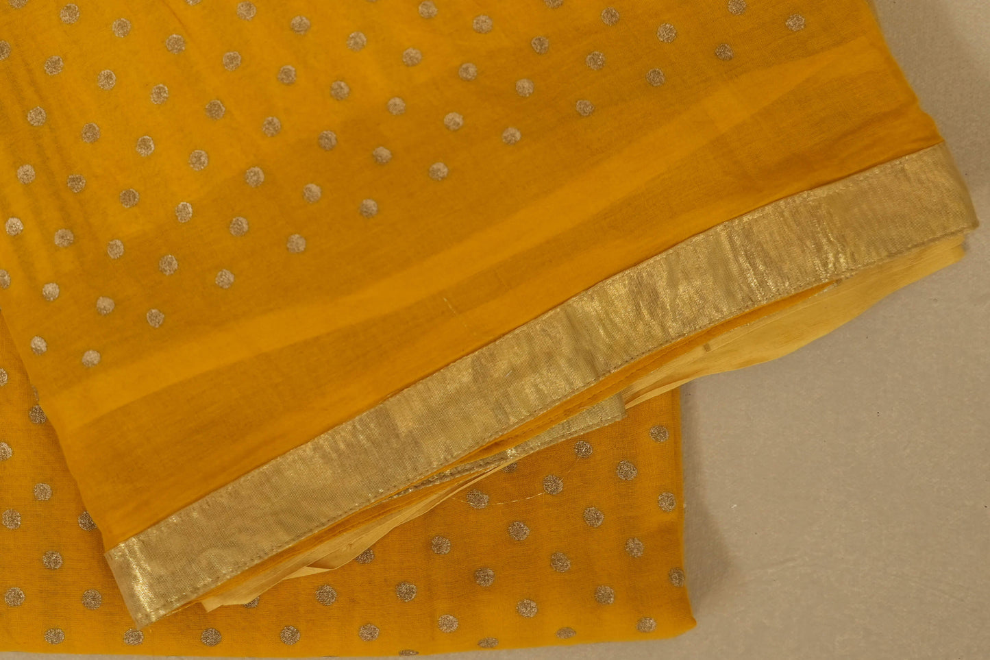 Yellow Cotton Saree borders