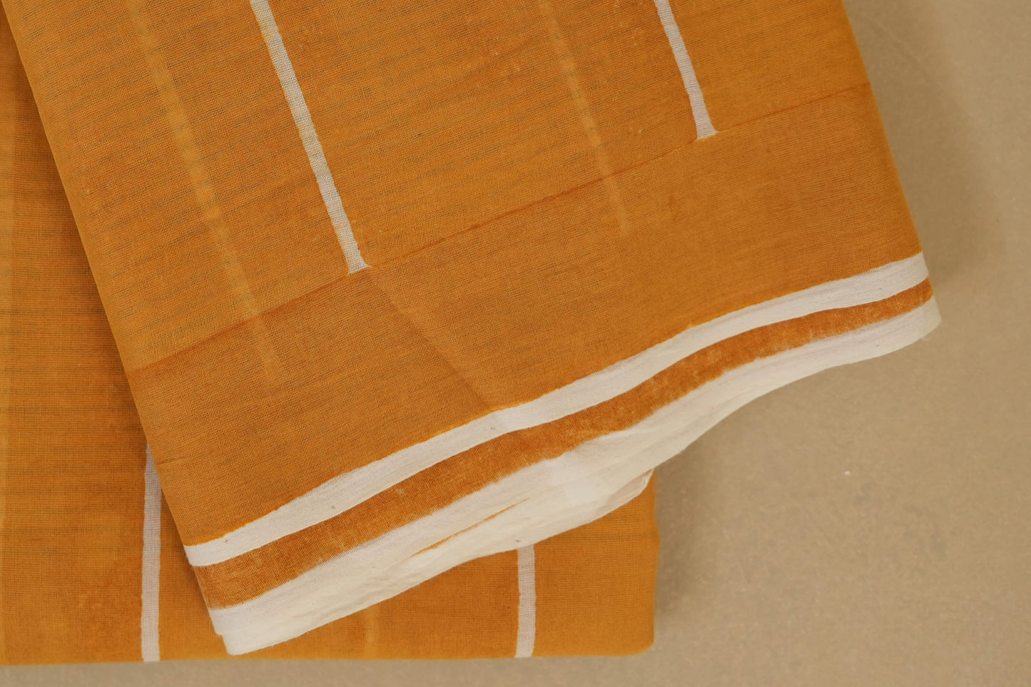 Yellow Cotton Saree borders