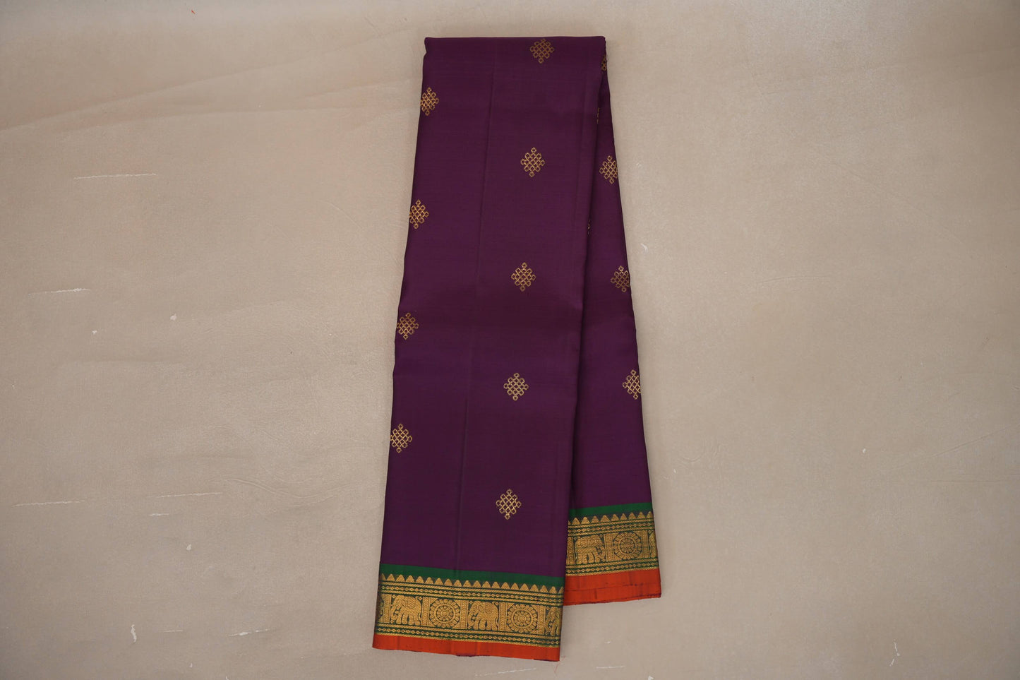 Deep purple Vintage Kanjivaram Silk Saree by Shreenivas Silks PSSR019305