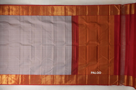 Light Brownish Beige Vintage Kanjivaram Silk Saree paloo
