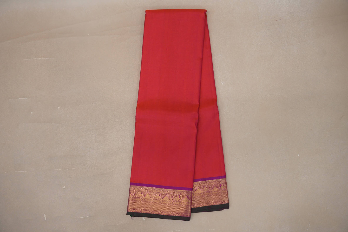 Dual Tone of Orange and Pink Vintage Kanjivaram Silk Saree by Shreenivas Silks PSSR019312