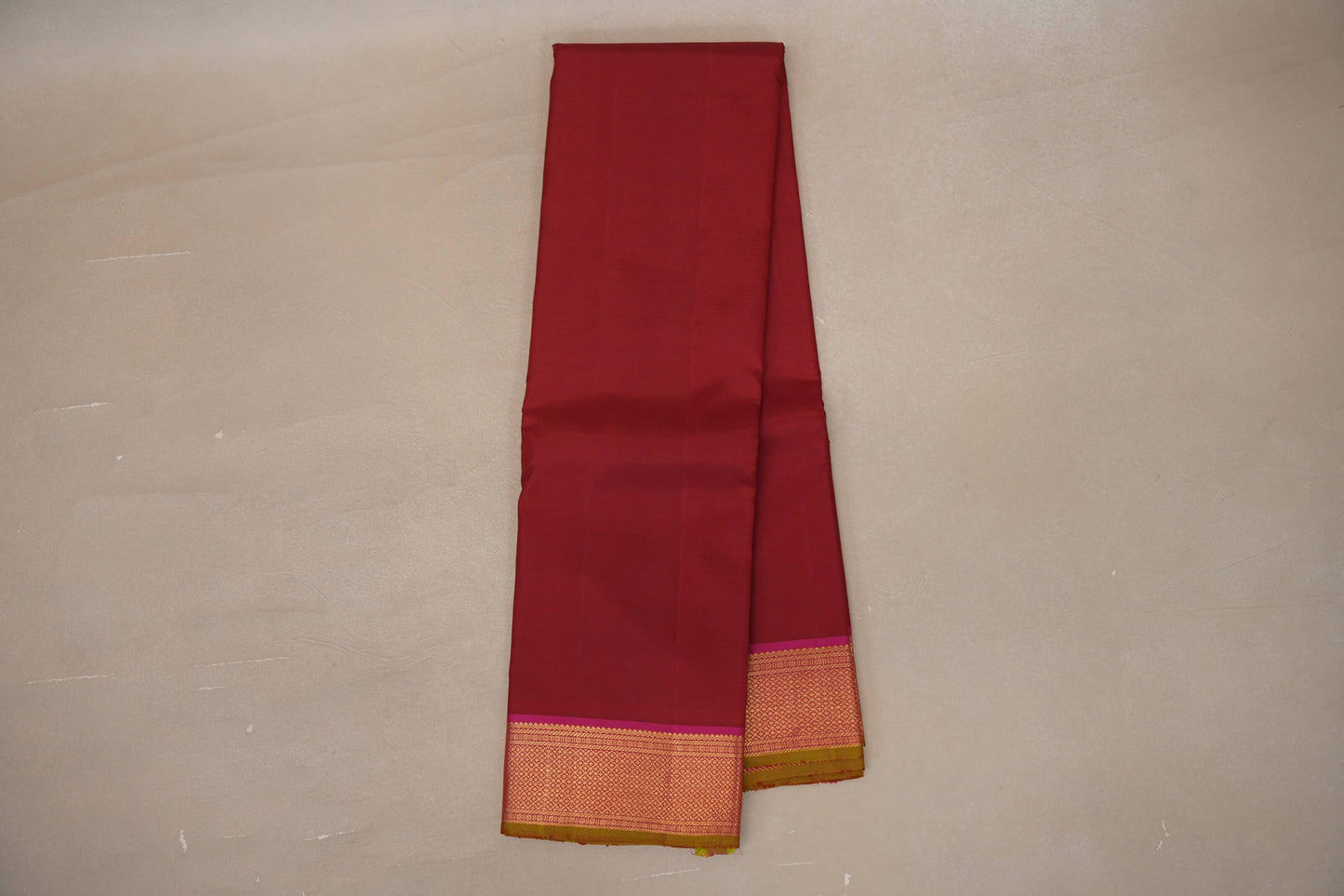 Deep reddish maroon with Bright pink Vintage Kanjivaram Silk Saree by Shreenivas Silks PSSR019314