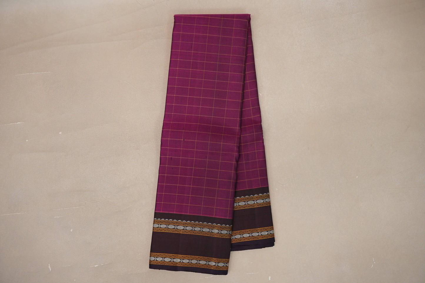 Deep magenta Vintage Kanjivaram Silk Saree by Shreenivas Silks PSSR019316
