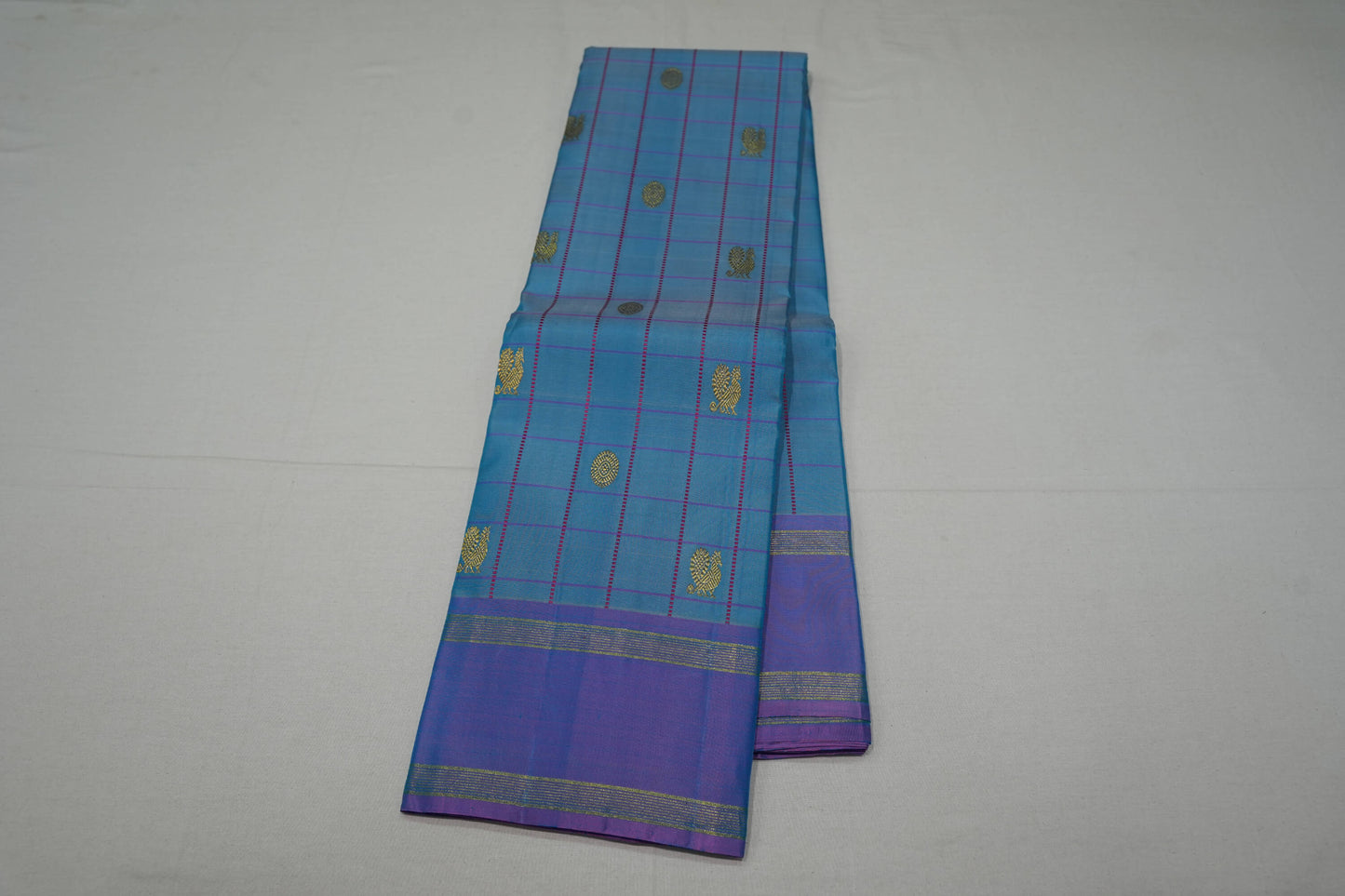 Checked vintage kanchipuram silk saree