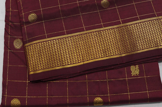 Checked ten yards madisar silk saree