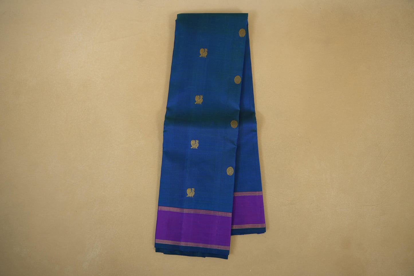 Peacock Green with magenta borders Vintage Kanjivaram Silk Saree PSSR018271
