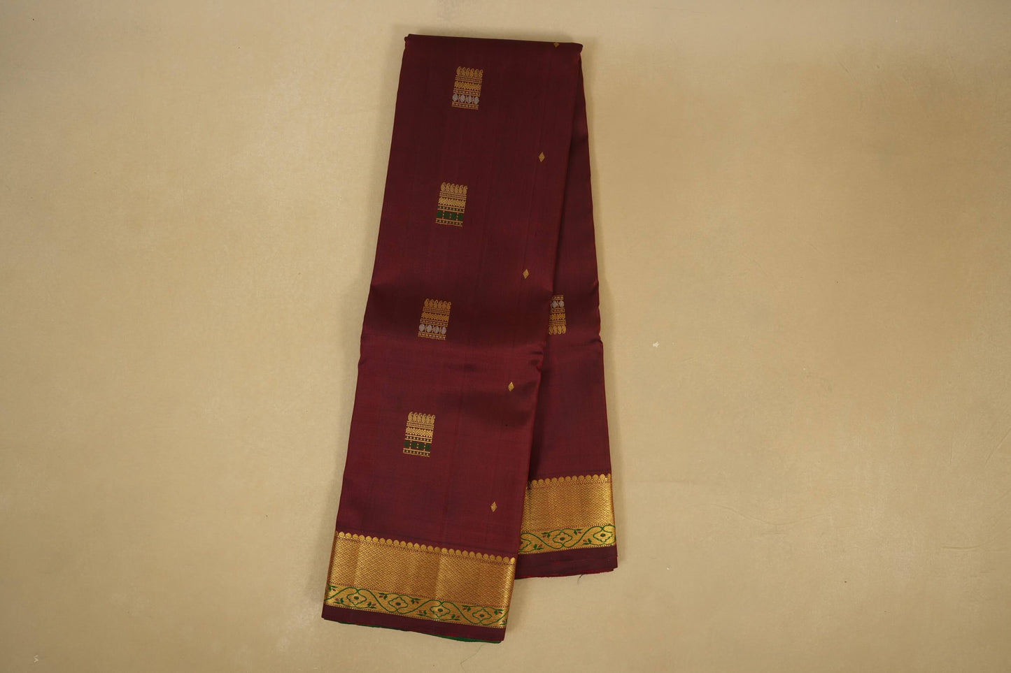 Burgundy Maroon Vintage Kanjivaram Silk Saree