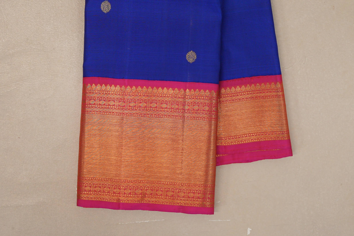 Royal Blue Vintage Kanjivaram Silk Saree borders