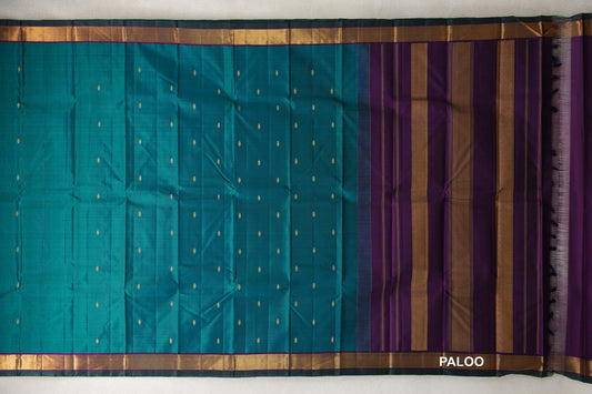 Peacock Green Vintage Kanjivaram Silk Saree PALOO