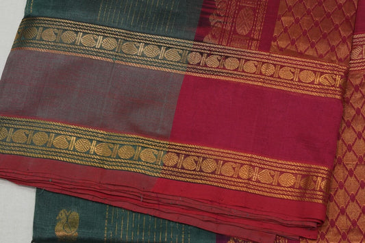 Checked silk cotton saree
