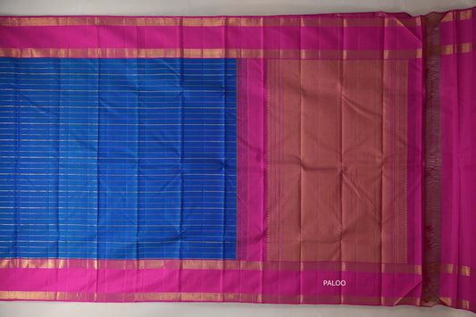 Dual Tone Green and Classic Blue Vintage Kanjivaram Silk Saree by Shreenivas Silks PSSR019379