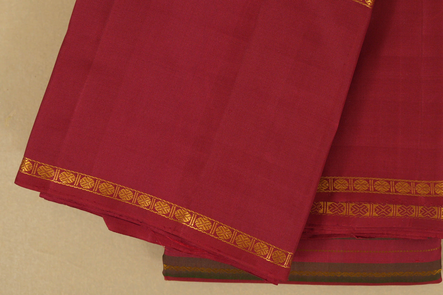 Maroon Vintage Kanjivaram Silk Saree borders