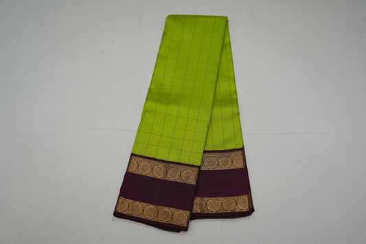Checked light weight kanchipuram silk saree