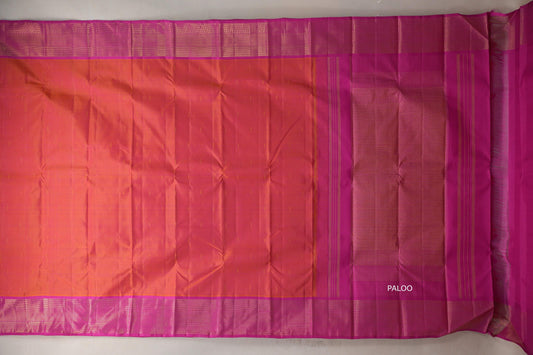 Dual Tone Orangish Pink and Pink Vintage Kanjivaram Silk Saree by Shreenivas Silks PSSR019384