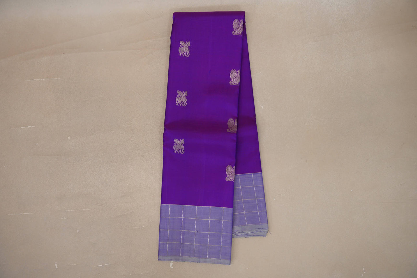 Dual Tone of Purple and Violet Vintage Kanjivaram Silk Saree by Shreenivas Silks PSSR019388