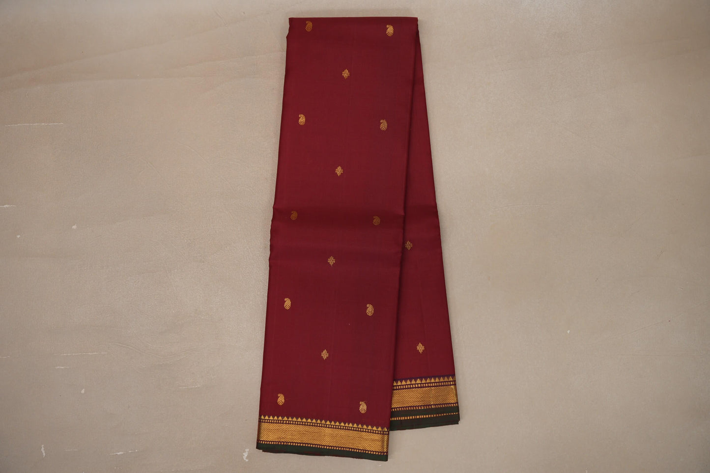 Reddish maroon Vintage Kanjivaram Silk Saree by Shreenivas Silks PSSR019390