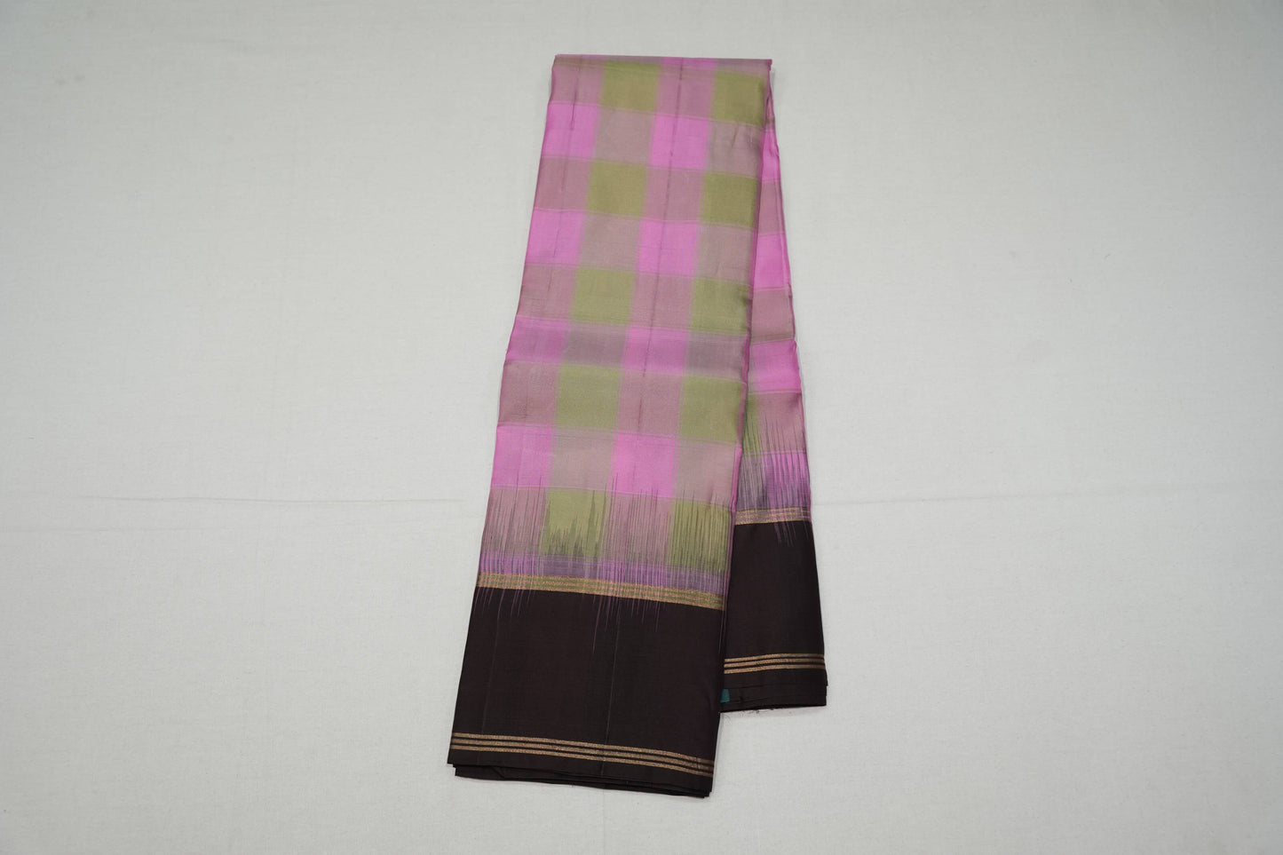Checked light weight kanchipuram silk saree