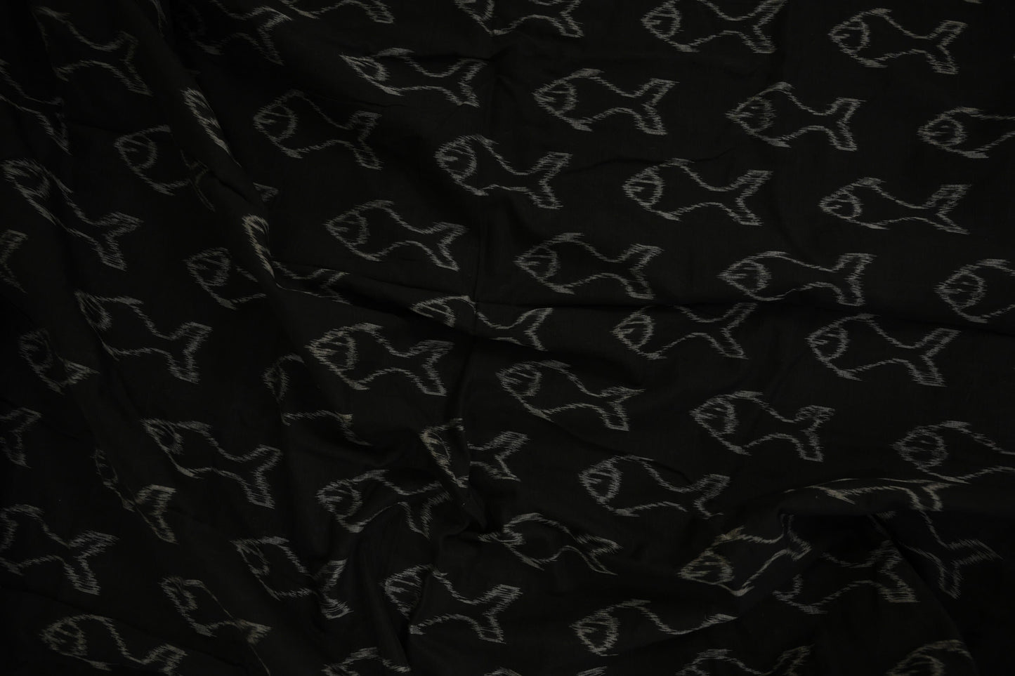 Black Ikat Cotton Saree zoom