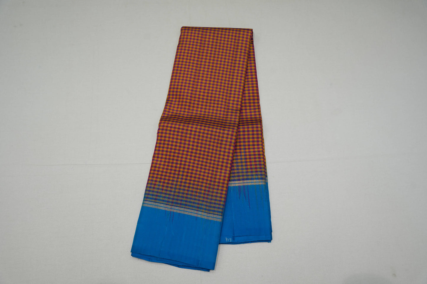 Checked kanchipuram silk saree