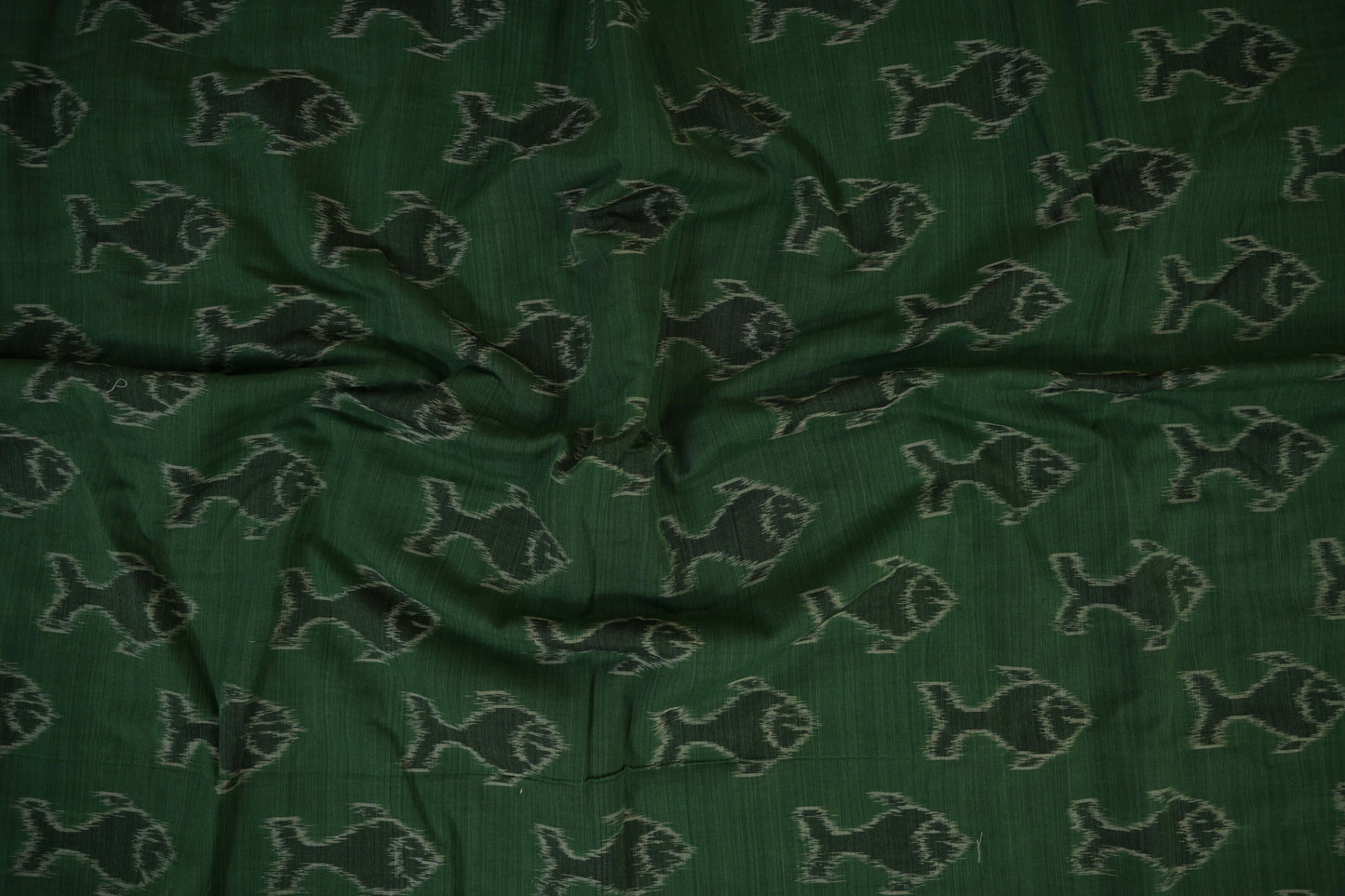 Teal Green Ikat Cotton Saree zoom