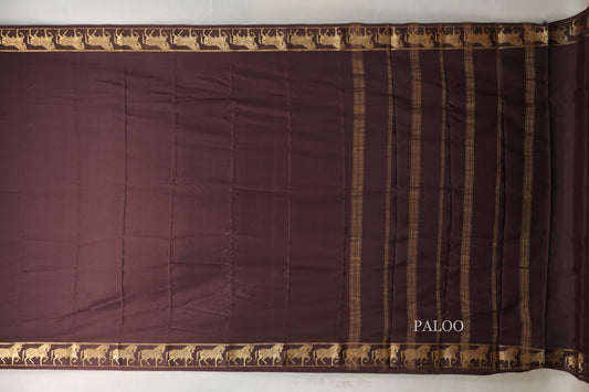 Coffee Brown Mysore Silk Saree by Shreenivas Silks PSSR019435