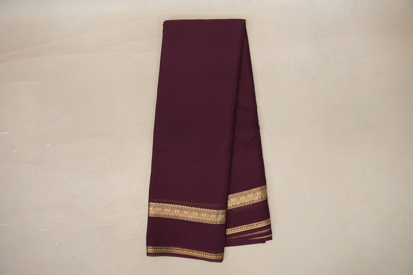Deep Maroon Mysore Silk Saree by Shreenivas Silks PSSR019440