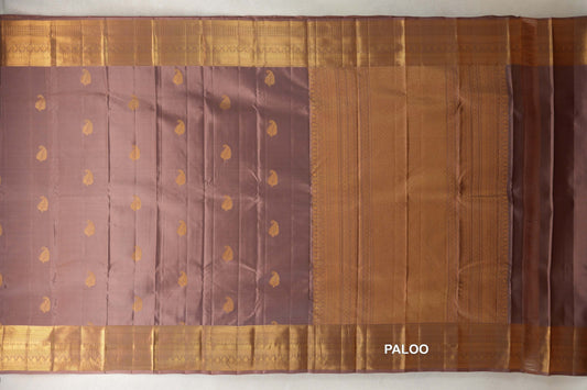 Light Brown Light Weight Kanchipuram Silk Saree paloo