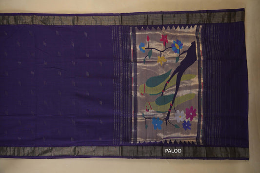 Purple Paithani Cotton Saree paloo