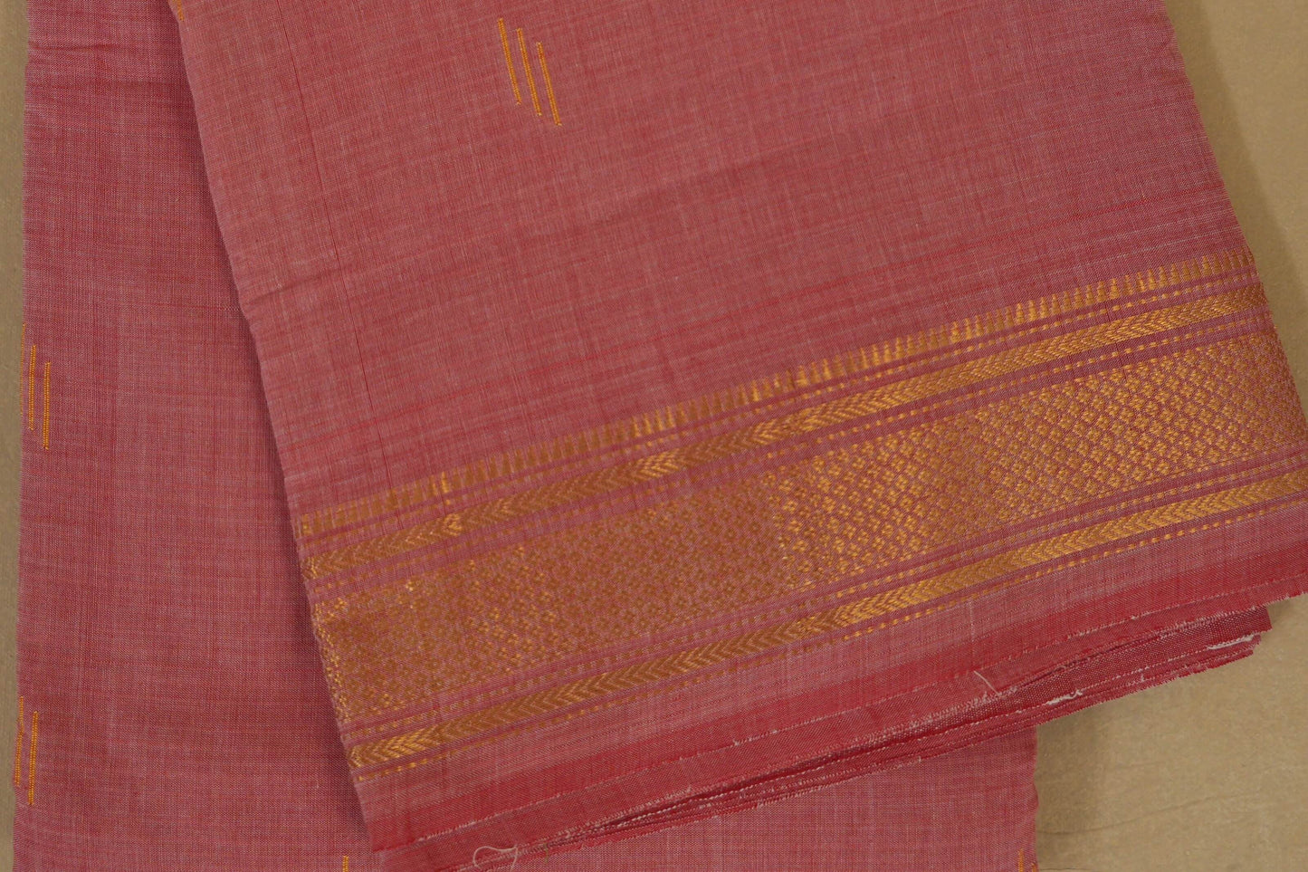 Onion pink Paithani Cotton Saree border