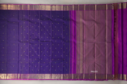 Indigo violet Vintage Heirloom Kanjivaram Silk Saree by Shreenivas Silks PSSR019473