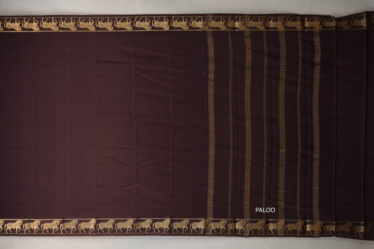 Coffee Brown with Self Borders Mysore Silk Saree by Shreenivas Silks PSSR019482