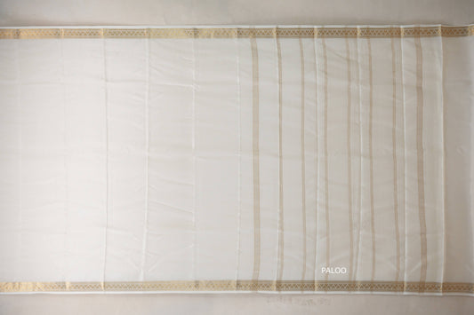 Cream with self borders Mysore Silk Saree by Shreenivas Silks PSSR019485