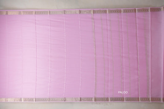 Baby Pink with self borders Mysore Silk Saree by Shreenivas Silks PSSR019486