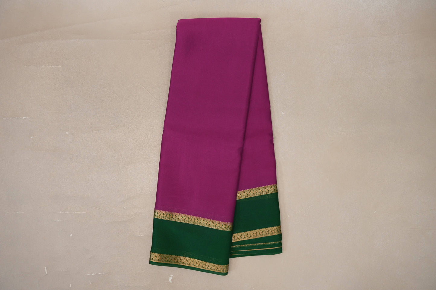 Magenta with Emerald green borders Mysore Silk Saree by Shreenivas Silks PSSR019492