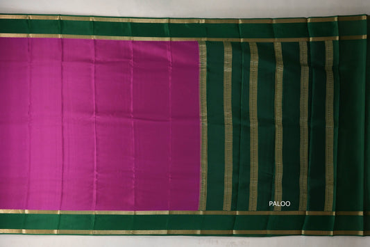 Magenta with Emerald green borders Mysore Silk Saree by Shreenivas Silks PSSR019492