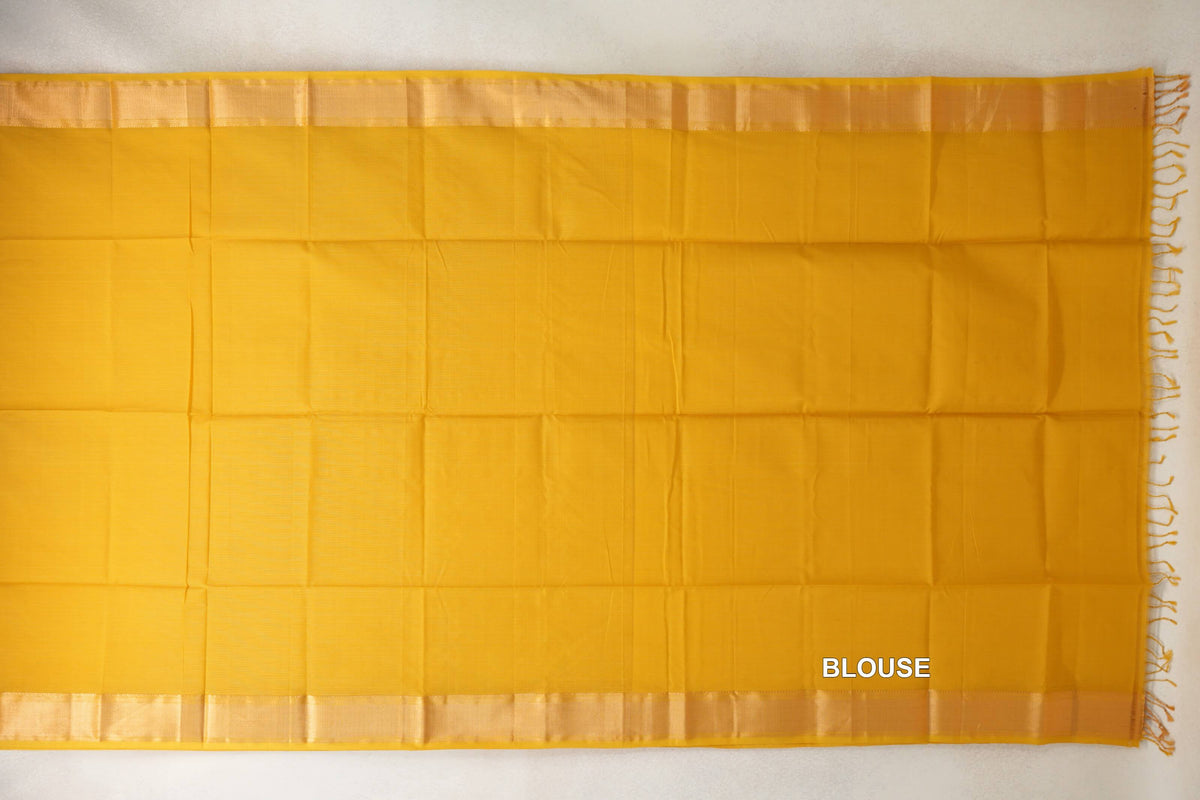 Mustard Yellow Maheshwari Silk Cotton Saree by Shreenivas Silks PSSR0110622