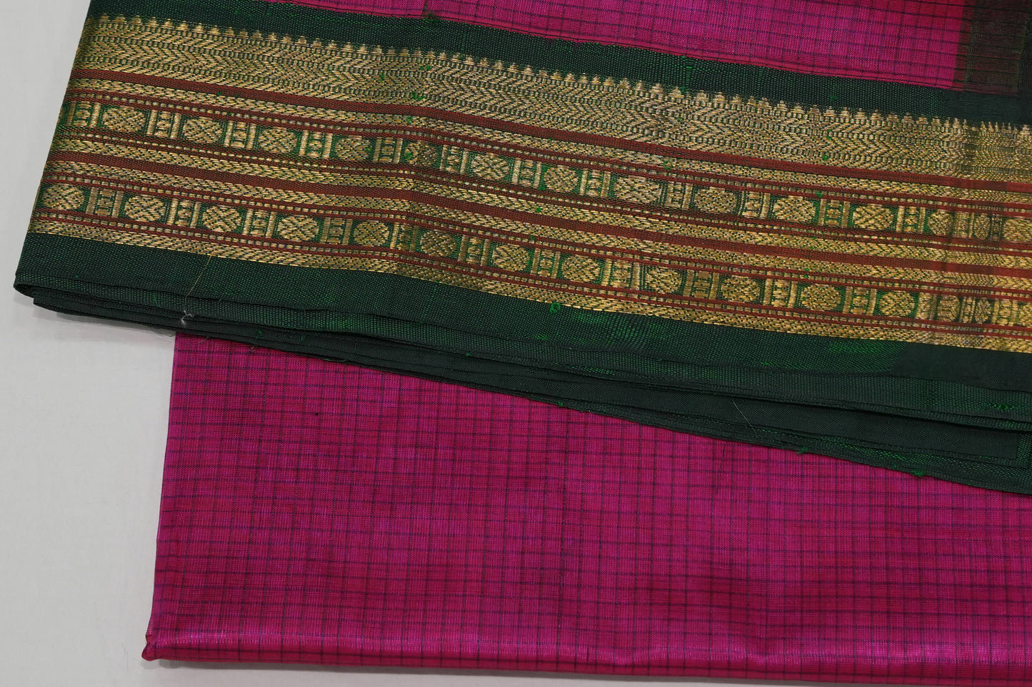 Online checked silk cotton saree