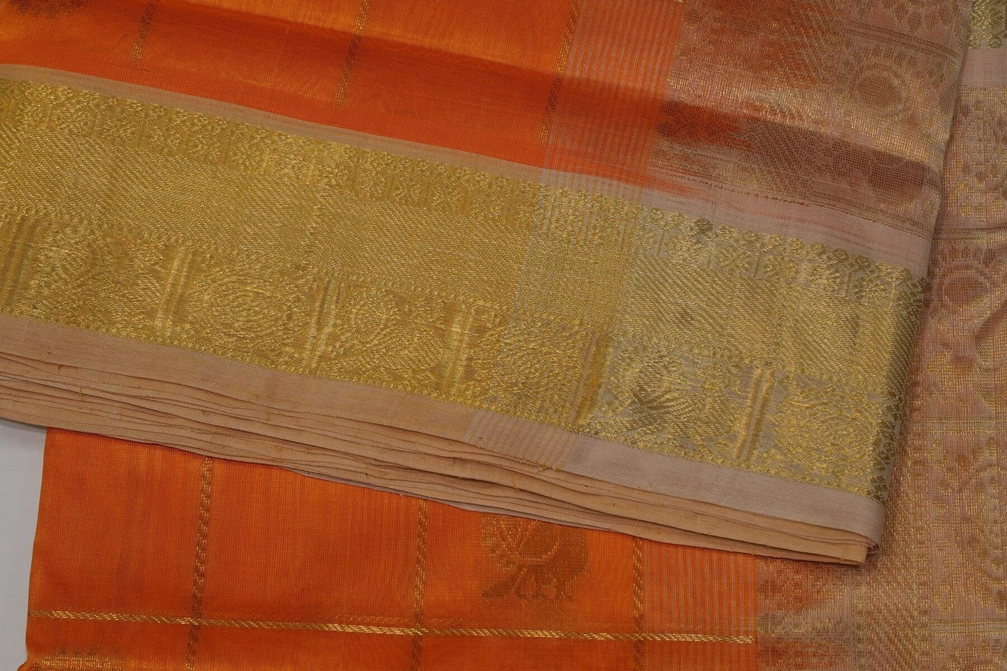 Online checked nine and half yards silk cotton saree