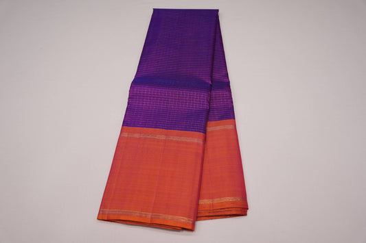 Checked vintage kanchipuram silk saree