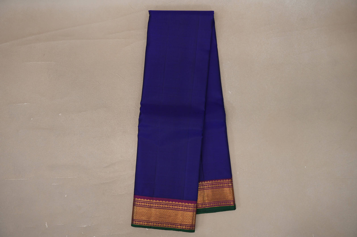 Deep Blue with deep magenta Vintage Kanjivaram Silk Saree by Shreenivas Silks PSSR019552