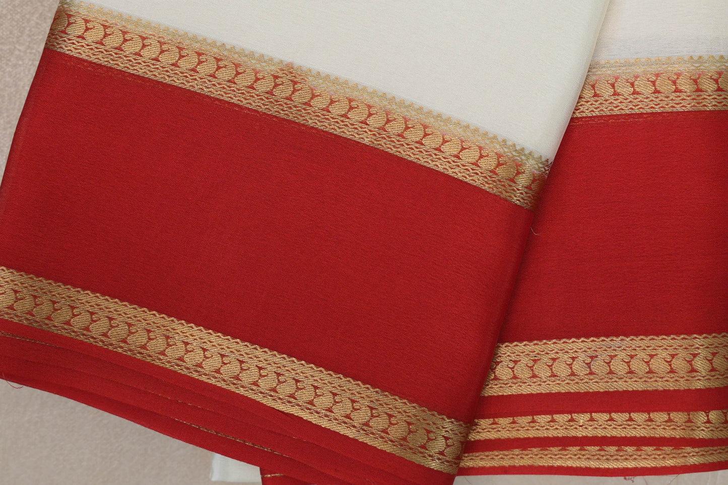 Cream Mysore Silk Saree border