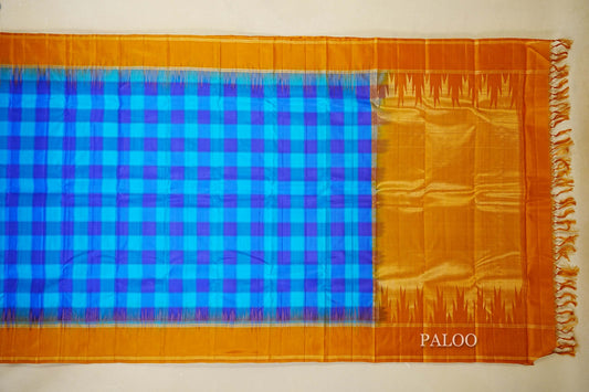 Multi Color Checks Light Weight Kanchipuram Silk Saree paloo